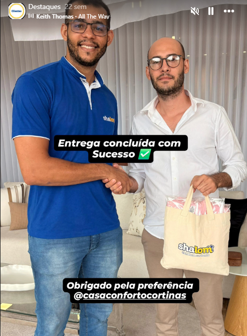 Depoimento de cliente sobre a Shalom Aviamentos e Bordados