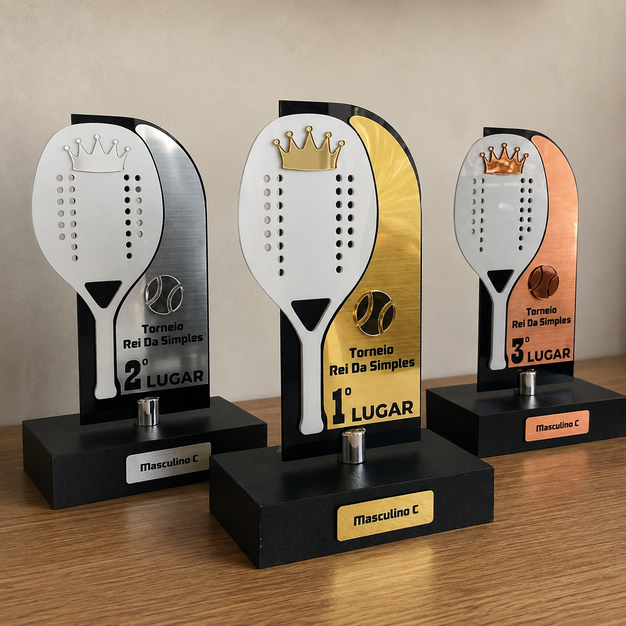 Troféu personalizado em acrílico produzido pela Shalom Aviamentos e Bordados